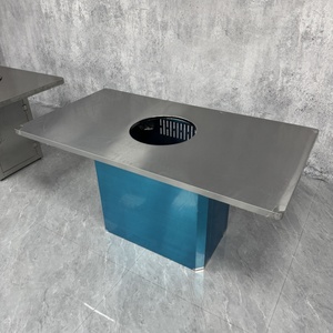 <span class=keywords><strong>Table</strong></span> <span class=keywords><strong>de</strong></span> marmite en acier inoxydable <span class=keywords><strong>de</strong></span> style industriel, la boîte peut être utilisée pour placer une cuisinière à induction et une cuisinière portable au butane. - Product Image 2