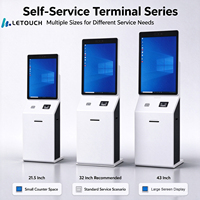 Kios Layar Sentuh Swalayan 21,5 Inci Sistem Windows SDK Pembaca Kartu Dalam Ruangan Pemindai Printer Thermal Check-in Mandiri untuk Hotel