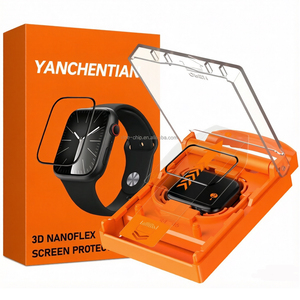 ฟิล์มกันรอยหน้าจอ 3 มิติ ยี่ห้อ Yanchentian สำหรับ <span class=keywords><strong>Apple</strong></span> <span class=keywords><strong>Watch</strong></span> 7/6/5 ขนาด 45 มม. ชุดติดตั้งง่ายพร้อมอุปกรณ์ติดตั้งแบบไร้ฟองอากาศ - Product Image 1