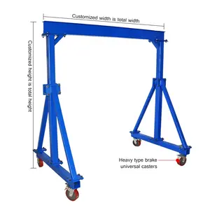 1 2 3 5 Ton Pemasok Cina Gantry Angkat 2Ton untuk Harga Dijual Pabrik Kecil Portable Mobile Gantry Crane Harga dengan 4 Roda