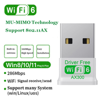 Controlador gratuito Xindaba AX300 de alta velocidad 802.11AX WiFi6 Adaptador inalámbrico USB WiFi con antena incorporada