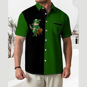 เสื้อเชิ้ตฮาวายแขนสั้นคอตั้งสำหรับผู้ชาย ลายพิมพ์ลำลองใส่เที่ยวทะเล ทรงปกติ รับผลิตแบบ ODM พร้อมสกรีนโลโก้ - Product Image 3