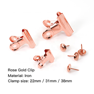 ชุดเครื่องเขียนสำนักงานสีโรสโกลด์ Weisita <span class=keywords><strong>แบบ</strong></span>ขายส่ง รุ่น Hot Seal พร้อมคลิปหนีบรูปทรงกลมขนาด 31 มม. บรรจุกล่อง 15 ชิ้น - Product Image 2