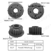 Vente en gros usine Nouveau pignon de vilebrequin 12630-52G01 Pièce de moteur de distribution pour Suzuki Tianyu/Swift 474