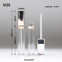 Tube carré vide en plastique de haute qualité pour brillant à lèvres, avec capuchon chromé argenté, étiquette privée, contenant transparent pour eye-liner – Vente en gros
