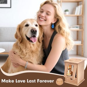Small Pet Ashes Urn Wooden with Movable <strong>Picture</strong> <strong>Frame</strong> Wooden Urn for Ashes Pet <strong>Memorial</strong> Casket Loss Gift for Pet <strong>Memorial</strong> Box - Product Image 6