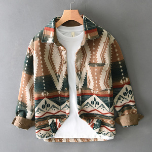 2025 Vintage Western Aztec Style Indien Hommes Vestes Épaissie À Manches Longues Outwear pour le Printemps Automne En Gros - Product Image 3