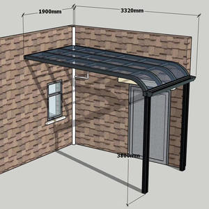 ที่คลุมระเบียงพร้อมหลังคาอลูมิเนียมอัลลอยด์สำเร็จรูปหลังคาโพลีคาร์บอเนต - Product Image 2