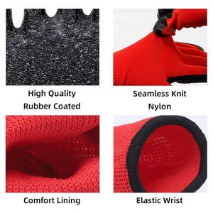 Gran Oferta: Guantes de Trabajo de Seguridad Rojos con Recubrimiento de Látex Arrugado, Mezclados, Anticorte, Antideslizantes, Transpirables, Multiuso, Cuidado Personal, con Logotipo Personalizado - Product Image 5