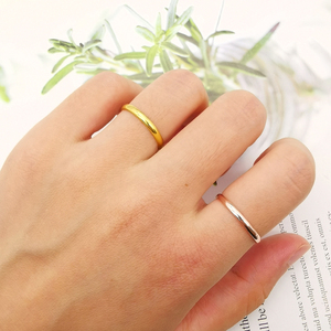 カスタマイズ可能な純金製華奢リング 9K 14K 18K イエローゴールド エンゲージメントバンド 結婚式・パーティー向け卸売 - Product Image 6