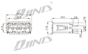 <span class=keywords><strong>USB</strong></span> 2.0 Nam/nữ kết nối ngắn mô hình 180 độ thông qua lỗ dọc 4-pin <span class=keywords><strong>USB</strong></span> ổ cắm Dip nối cho PCB - Product Image 2