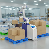 Paletizador de 6 Ejes JINWEI DS-CR35-U, 35 kg, 2246 mm, CE UL ISO 10218, 8 piezas/min, Cobot Dedicado de 5 Ejes para Apilado de Cajas en el Final de Línea