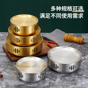 Stainless Steel Round Barbecue Warmer Gold Silver Plated Circular Heating Plate For Restaurant Use - Product Image 4