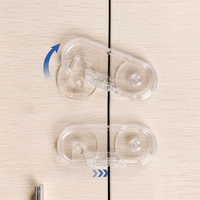 Verrous de sécurité pour armoires Prodigy Custom en PC transparent avec adhésif puissant (GC007) - Plastique durable 96x40x15mm pour portes d'armoires domestiques