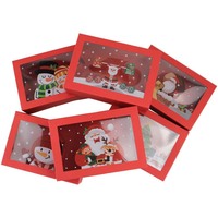 Nouvelle boîte-cadeau de Noël avec poignée fenêtre transparente affichant des bonbons au four et des biscuits boîte de nourriture à emporter de Noël rouge