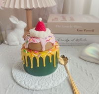 Vente en gros d'huile essentielle mignon nourriture bougie coffret cadeau bougies à gâteau personnalisées petites bougies à gâteau étiquette blanche