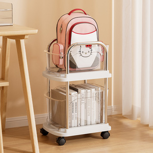 Chariot de <span class=keywords><strong>rangement</strong></span> mobile en <span class=keywords><strong>plastique</strong></span> pour cartable scolaire, <span class=keywords><strong>meuble</strong></span> à roulettes sous table, <span class=keywords><strong>rangement</strong></span> de livres pour la maison et l'école - Product Image 3