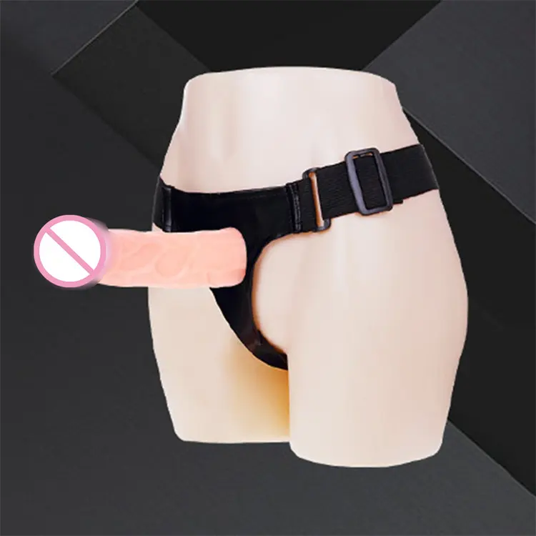 Men Strap On Dildo Panties Wearable Hollow Penis Lengthen Sleeve Strapon Dildo Pants Harness Belt For Man Sex Toys For Woman Gay