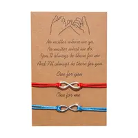 Lucky 8 Rode Oneindige Symbool Vorm Liefhebbers Ins Knit Woven Armband Voor Lover Stellen