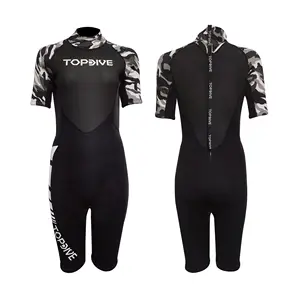 Customize 3mm Back Zipper Short Half Sleeve Swimsuits Wetsuits Diving Surf Suit