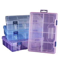 Boîte à bijoux classique multifonctionnelle rectangulaire, pliable, transparente, en PP, double couche, 8 compartiments, moulée par injection