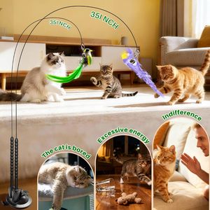 Jouets interactifs pour chats en forme d'oiseau, personnalisables en usine, en stock, avec plumes simulées, bâton de chatouillage pour chats - Product Image 4