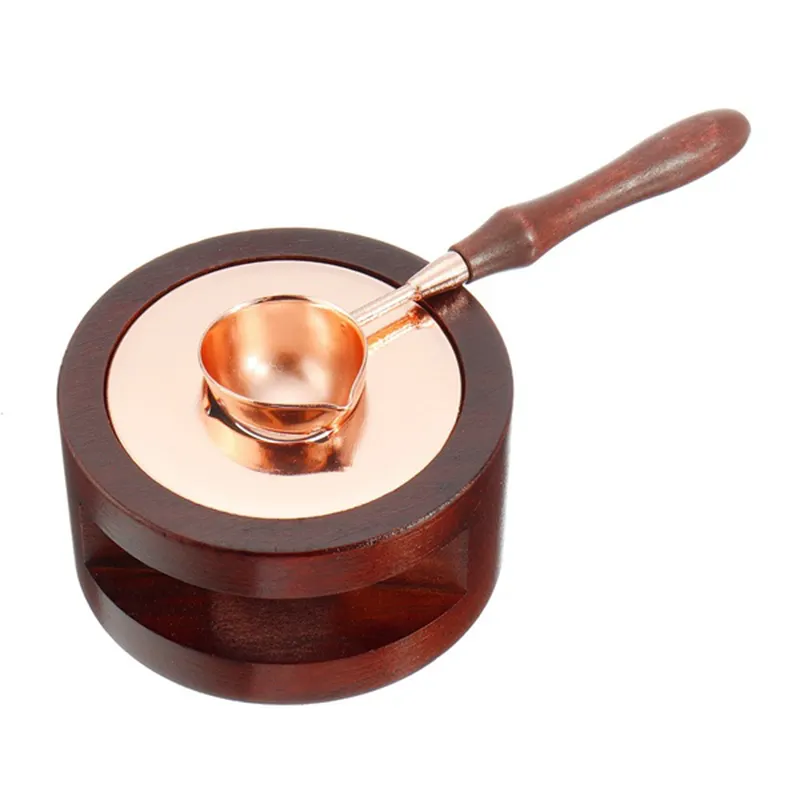 2Pcs Vintage Stamp Wax Seal Beads Sticks Warmer Wax Sticks Melting Glue Furnace Spoon Tool Stove for Wax Seal Candle