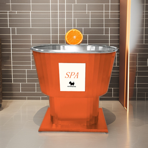 Baignoire de toilettage de luxe en acier inoxydable de grande taille pour animaux de compagnie - Product Image 1