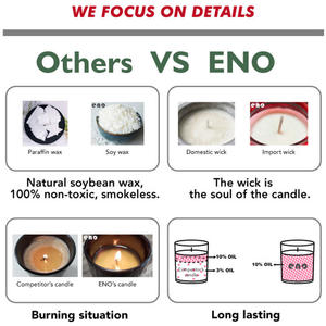 Bougie parfumée personnalisable ENO Private Label OEM ODM avec des huiles parfumées de qualité supérieure, combustion longue durée, parfum personnalisé - Product Image 4