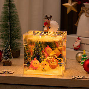 Capodanno decorazione da tavola per la casa in PVC natale cubo magico notte luce nevica Santa decorazione per feste - Product Image 4