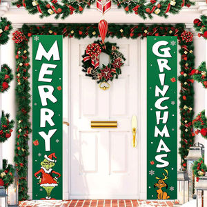 Kerstversiering Buiten Tuin Veranda Bord Set Opknoping Vrolijk Kerstfeest Huis Indoor 180*30Cm Deur Banner Couplet - Product Image 2