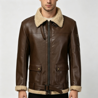 Vestes de pilote d'hiver pour hommes de conception personnalisée OEM Vêtements chauds rembourrés en polyester Blouson d'aviateur épaississant de grande taille pour hommes Veste en cuir PU