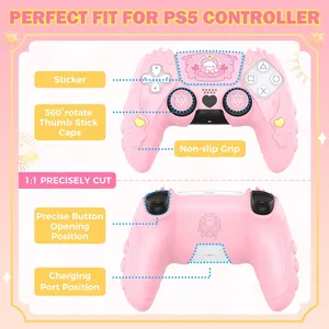 Funda Protectora de Silicona para Controlador de PS5, Adhesivo Protector Suave Antideslizante para <span class=keywords><strong>Sony</strong></span> <span class=keywords><strong>Dualsense</strong></span> <span class=keywords><strong>5</strong></span>, Accesorios de Cubierta - Product Image 4