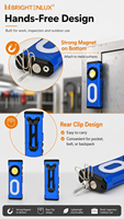 Lampe torche LED rechargeable magnétique EDC de 2000 lumens avec source d'éclairage RVB et UV pour l'extérieur