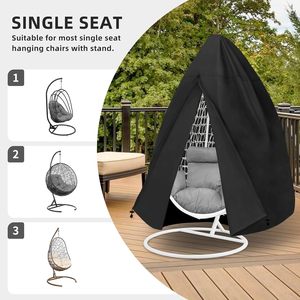 Funda para <span class=keywords><strong>Silla</strong></span> Colgante de Patio, Resistente, Impermeable, Ecológica y Lavable, con Revestimiento Plateado Oxford 210D 420D 600D, con Cierre, OEM Yiwu - Product Image 4