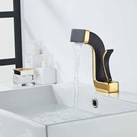 Grifo de lavabo de latón de lujo con cascada, monomando moderno para montaje en cubierta, mezclador de lavabo de baño, grifo para lavabo tipo artístico.