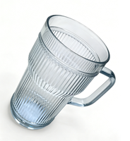 Gobelet à poignée 500 ml au design moderne, portable, en PC de qualité alimentaire, écologique, compatible lave-vaisselle, idéal pour les fêtes