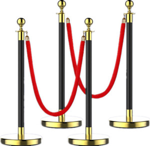 Trang trí đám cưới cung cấp hàng đợi dây rào cản thảm đỏ đen và vàng bài stanchions dây đỏ - Product Image 2