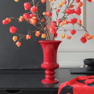 Vase de table en céramique <span class=keywords><strong>sur</strong></span> pieds hauts style Art Déco, esthétique rétro, pour salon, bureau, pot de fleurs hydroponique, ambiance de Noël - Product Image 1