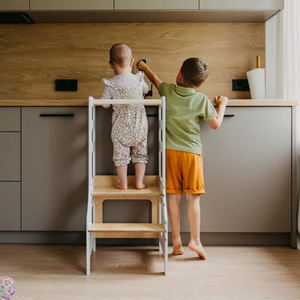 Modern European Style <b>Wood</b> Bed for Kids Montessori Furniture Kitchen Tower <b>Step</b> <b>Stool</b> for Farmhouse Kitchen - Product Image 4