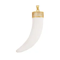 Pendentif unique et coloré en or 18 carats en forme de cornes de taureau et de lune, accessoires de bijoux tendance en forme de croissant arc-en-ciel L06 R54
