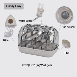 Commercio all'ingrosso di lusso di alta qualità portatile in plastica PP rete metallica in cristallo cavia furetto criceto gabbie con accessori - Product Image 3
