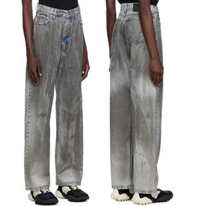 กางเกงยีนส์ทรงตรงยี่ห้อดัง ผ้าฝ้าย 100% ไม่ยืด สไตล์เรโทร ลุคซักซีด สำหรับผู้ชาย ปรับแต่งโลโก้ได้ สไตล์ฮิปฮอป ใส่ได้ทั้งฤดูร้อนและฤดูหนาว - Product Image 2
