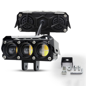 ไฟสปอร์ตไลท์หน้ารถมอเตอร์ไซค์ 3 เลนส์ LED สีขาว/เหลือง สองสี IP68 ไฟขับขี่สำหรับรถมอเตอร์ไซค์ - Product Image 3