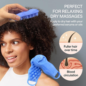 Brosse de massage en silicone pour shampoing, peigne à dents pointues pour le nettoyage du cuir chevelu, brosse de shampoing en silicone profonde pour filles - Product Image 1