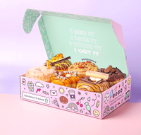 Maßgefertigte Umweltfreundliche Wasserdichte Keksverpackungsbox aus Recyclingmaterialien mit Trennwänden für Brot, Kekse, Brownies, Donuts, Selbstaufrichtend