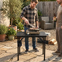 Barbecue portable en métal à hauteur réglable de 1,8 m pour randonnée, événements, fêtes, jardin, pique-nique, pêche, plage, cuisine