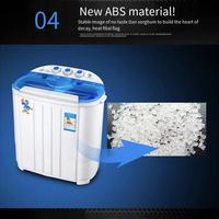 Machine à laver semi-automatique à double cuve en plastique de petite taille pour bébés et enfants - 3,6 kilogrammes
