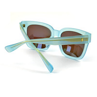 Lunettes de soleil carrées en acétate de haute qualité, transparentes, bleues, faites à la main, avec monture en gelée, anti-éblouissement, polarisées, UV400, tendance estivale