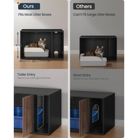 Meuble de litière moderne et durable pour chats, facile à assembler, pour grands chats, table d'appoint en bois avec portes à ouverture par poussée